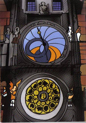 Orloj viděný zamženou optikou.