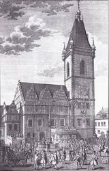 Novomstsk orloj - rytina 1743